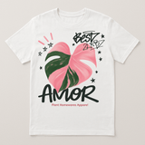 Amor Pink Variegated Leaf T-Shirt