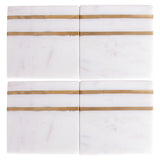 Stone Coasters with Brass inset