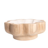 Wooden Bowl with Scalloped Edge