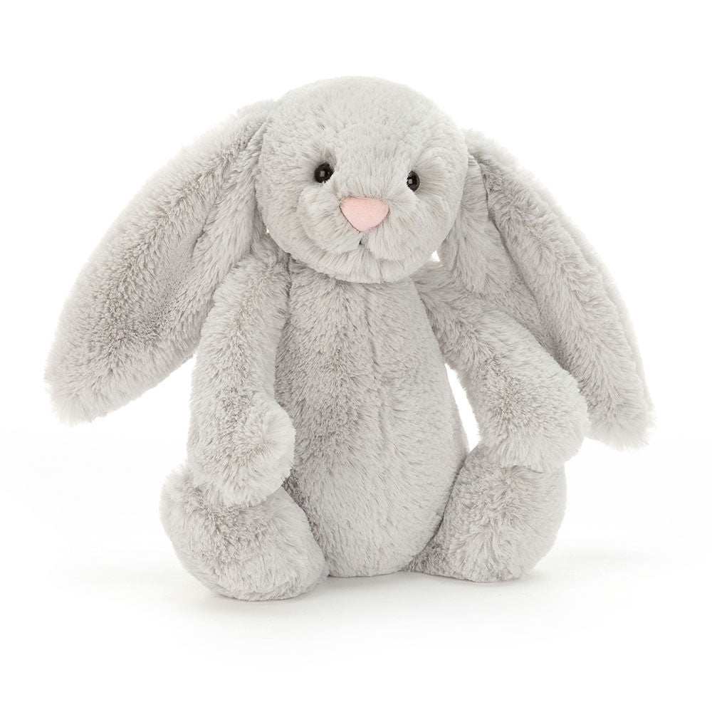 Jellycat Bashful Silver Bunny Original soft silver grey plush bunny with floppy ears