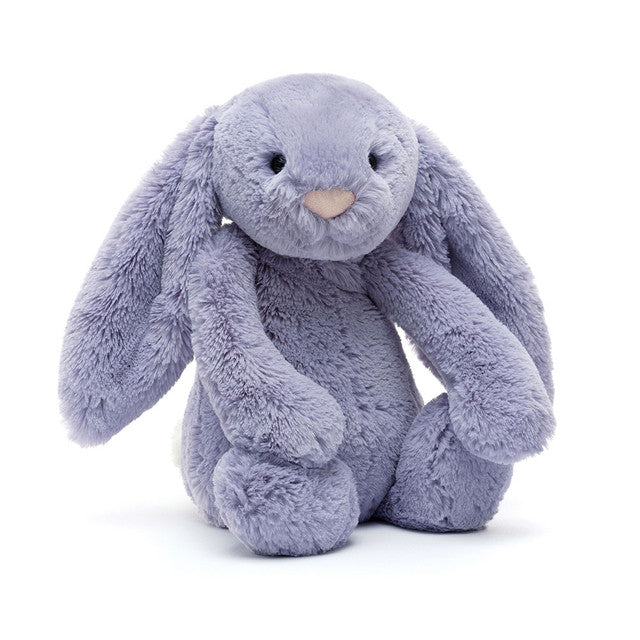 Jellycat Bashful Viola Bunny Original soft pastel violet plush bunny with floppy ears