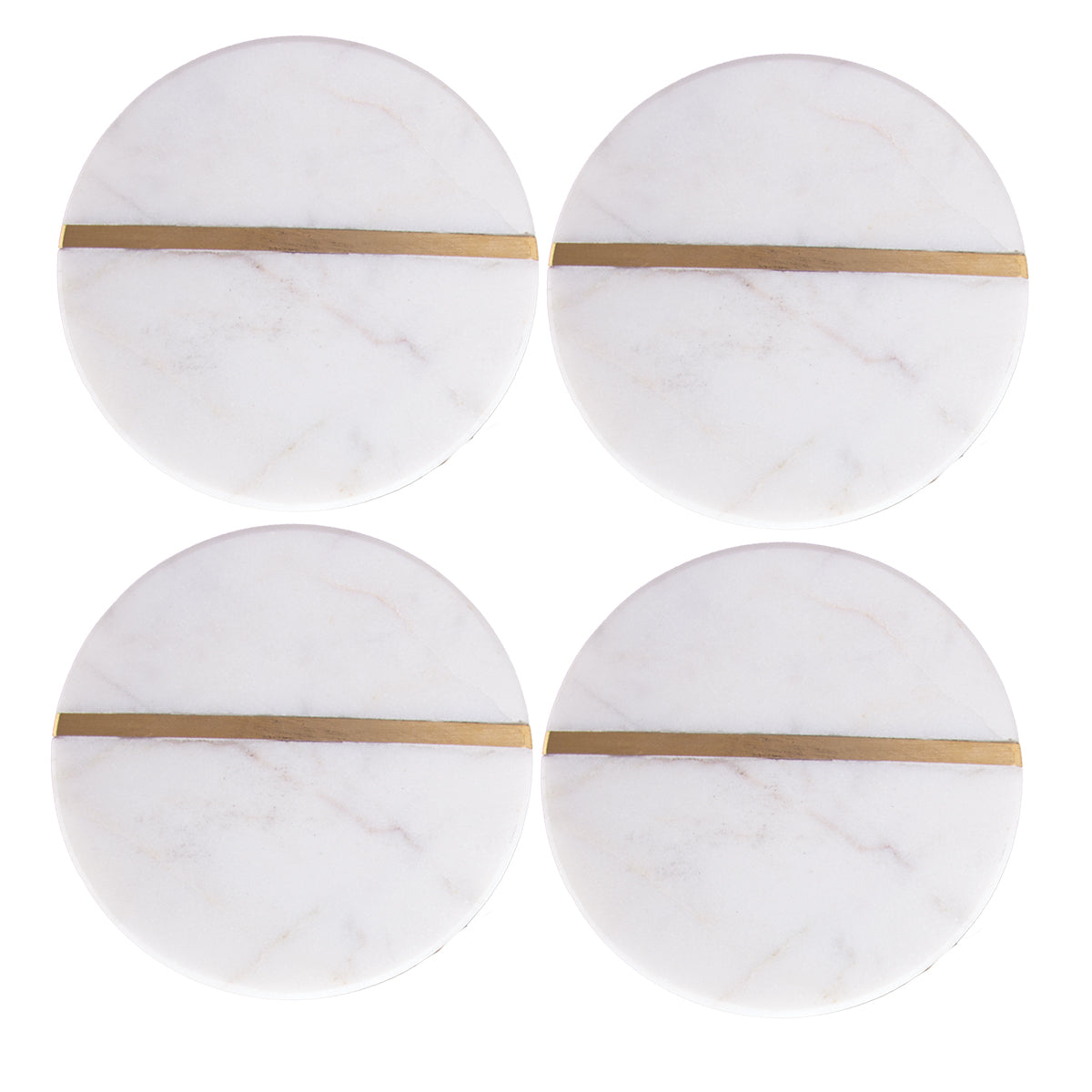 Stone Coasters with Brass inset