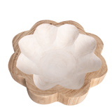 Wooden Bowl with Scalloped Edge