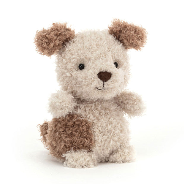 Jellycat Little Pup soft cocoa and cream plush puppy with floppy ears