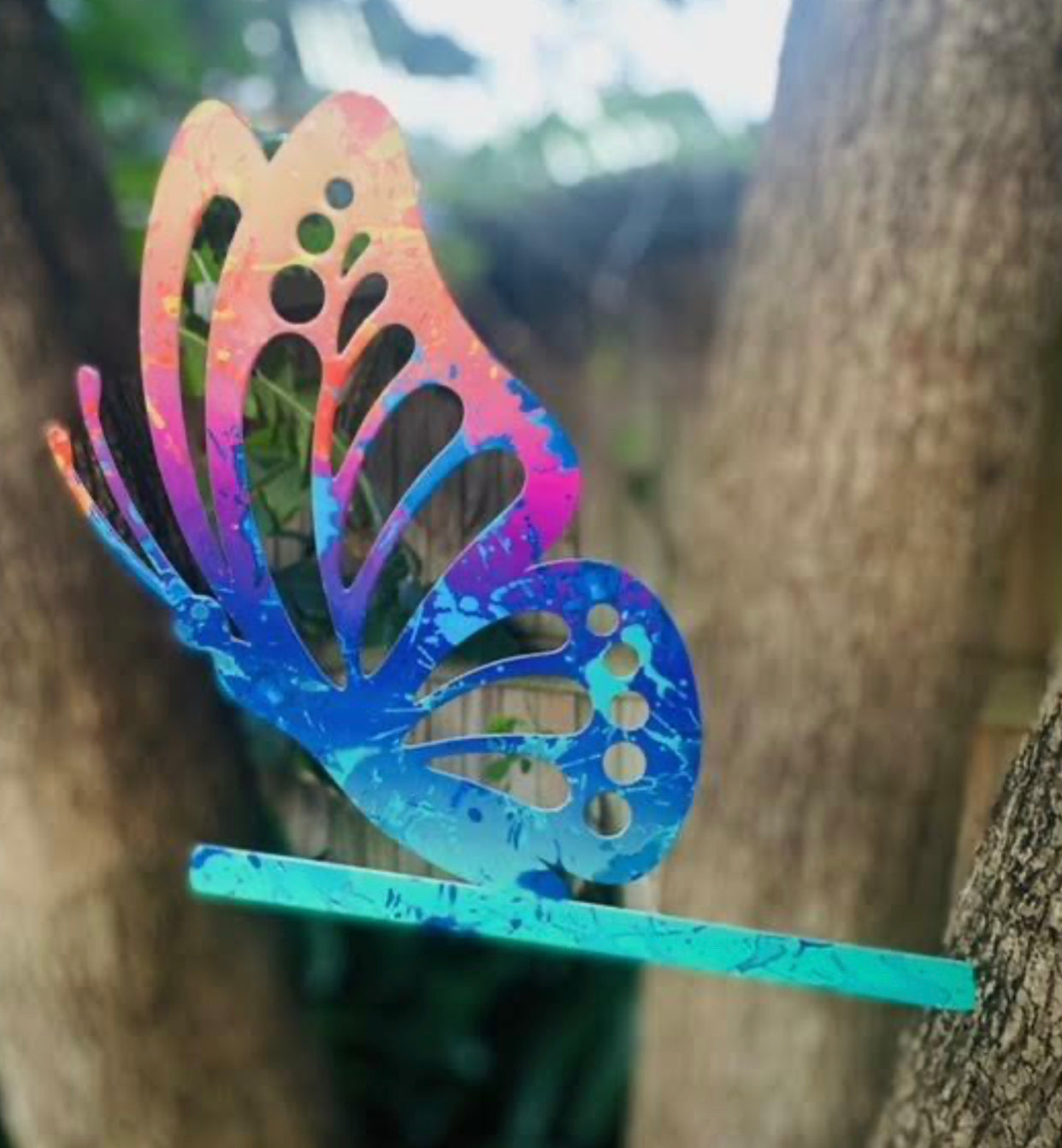 Butterfly Tree Metal Garden Art
