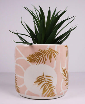Pink & Gold Palm Planter - Plant Homewares & Lifestyle